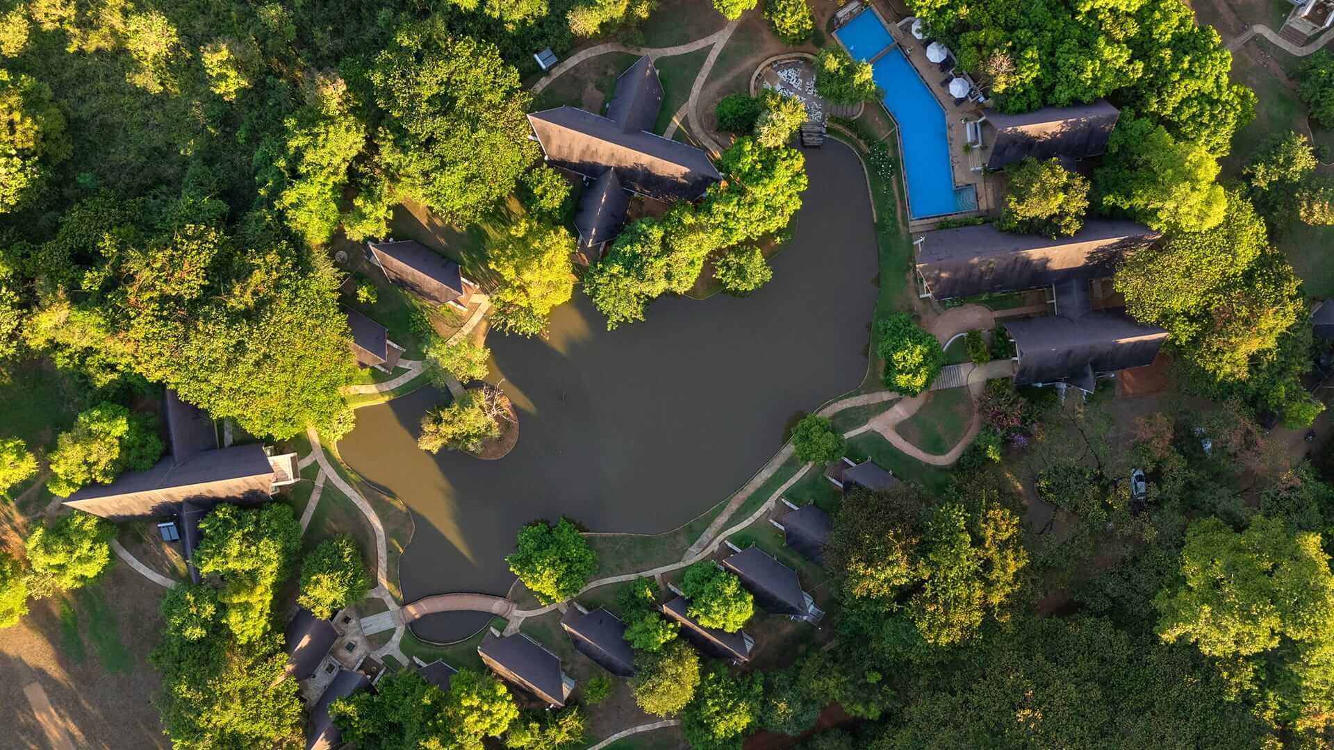 Aerial view of Oak Ray Liyya Water Villas Dambulla