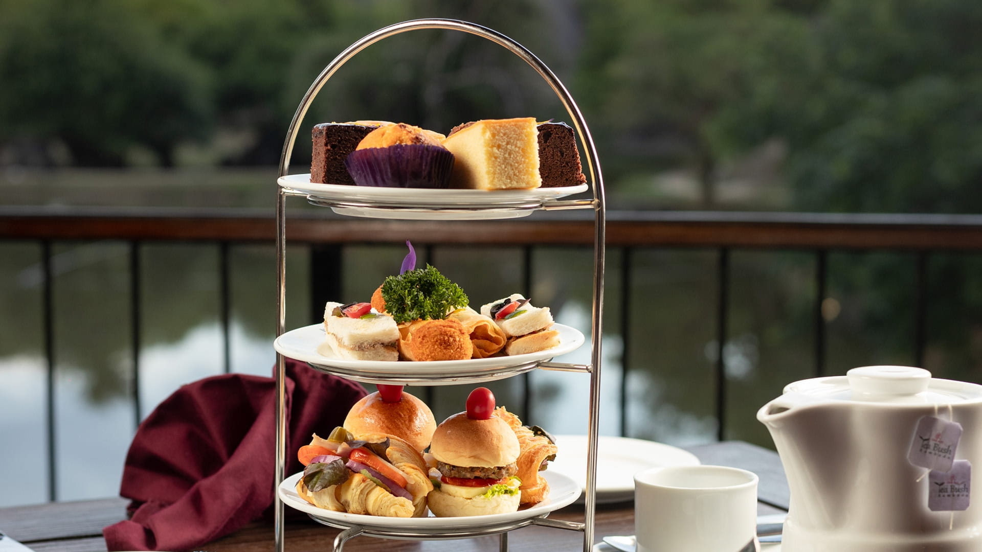 A tray of sweet and savouries presented for high tea at Oak Ray Summer Hill Breeze Nuwara Eliya