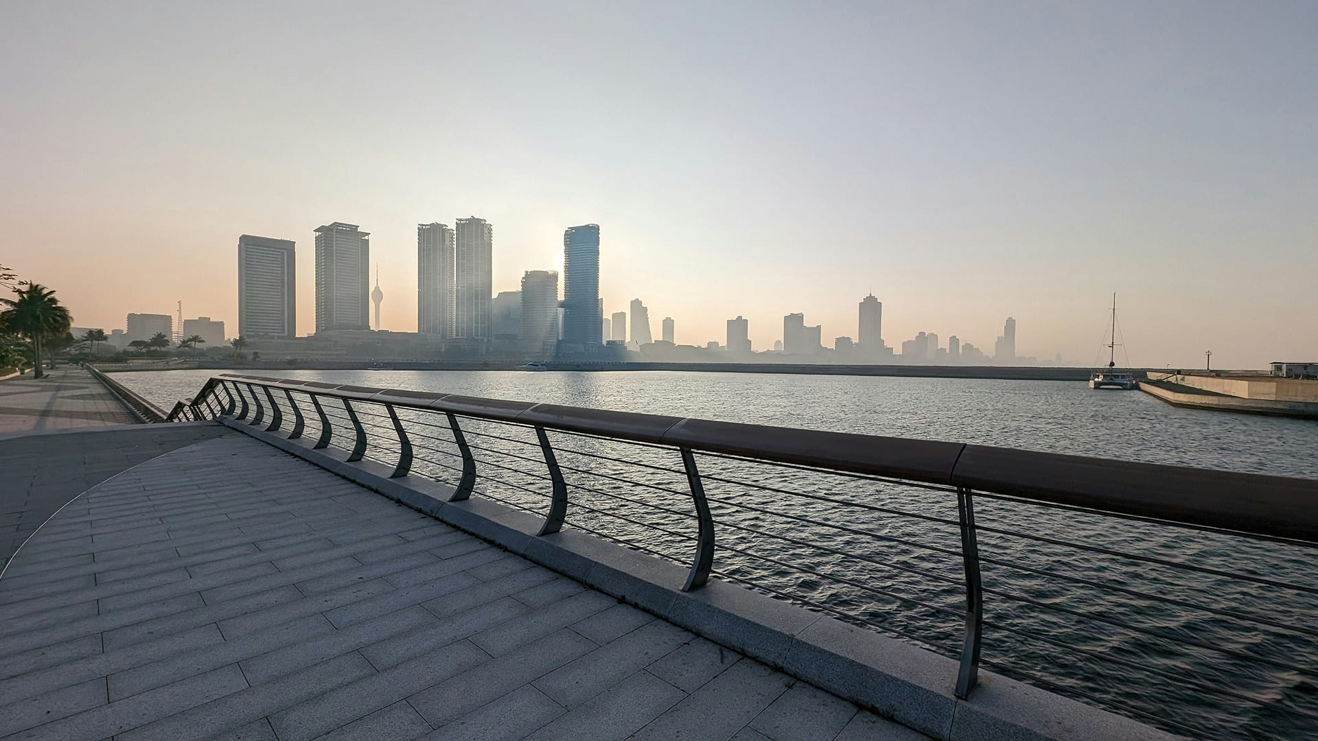 View of the COlombo skyline from port city bridge